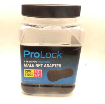 SHARKBITE PL111613MJ6 PROLOCK PE-RT-PEX-COPPER MALE NPT ADAPTER 1/2X3/4'' PRO 6PK