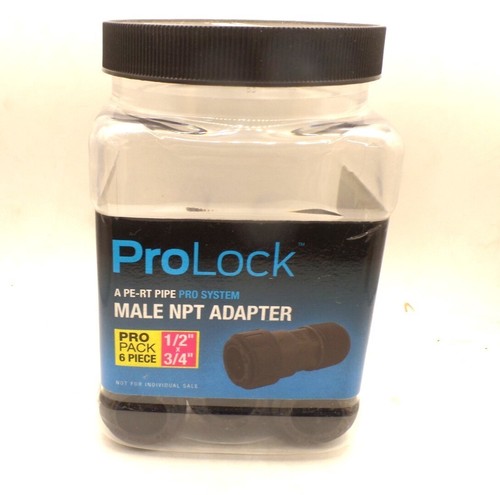 SHARKBITE PL111613MJ6 PROLOCK PE-RT-PEX-COPPER MALE NPT ADAPTER 1/2X3/4" PRO 6PK