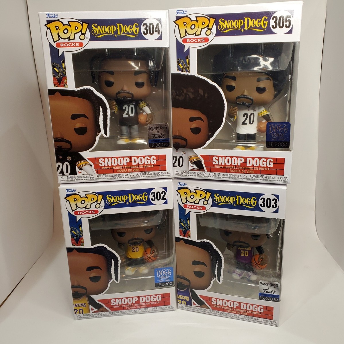 Funko Pop Set of 4 Snoop Dogg 302 303 304 305 5K/15K Limited