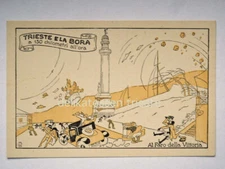 TRIESTE La BORA al Faro Petronio Valenti old postcard