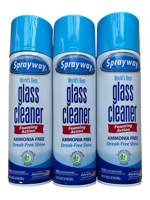 3 Pack Sprayway Glass Cleaner Foaming Action Ammonia Free - 3 x 19 oz