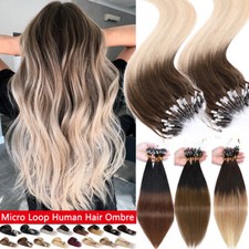 100 Real Loop Micro Ring Link Hair Extensions Remy Human Hair Micro Beads Tips