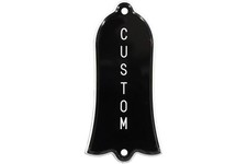 Engraved Vertical "CUSTOM" Truss Rod Cover for Gibson 2ply B/W