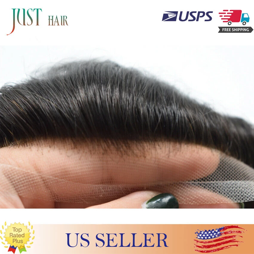 Мужской парик Toupee Hairpiece Full SWISS LACE подвал система замены человеческих волос - Изображение 2 из 4