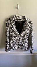 Haoduoyi Blazer Womens Size XL Black Jacket White Black