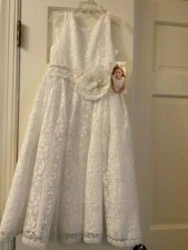 NEW Us Angels Girls Dress White for Communion or Flower Girl Size 6