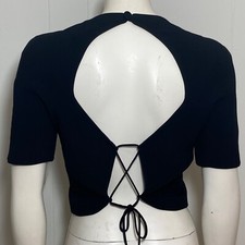 Giorgio Armani Top Womens 44 US 10 Black Open...