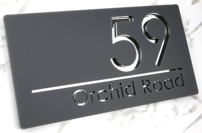 Türschild Hausnummern Lasercut Anthrazit Individuell Hausnummern Adressschild