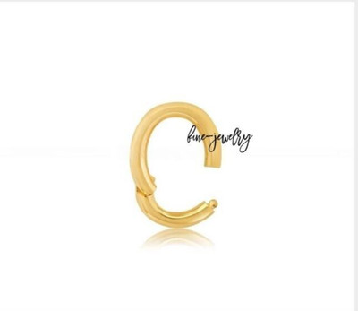 14k Gold Oval Tube Charm Enhancer Gold Holder Oval Enhancer Lock Pendant