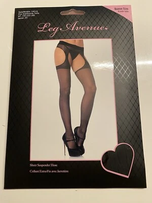 Sexy Strumpfhose Straps Look in Schwarz NEU Queen Size - Bild 1 von 4