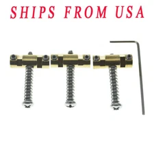 KAISH Compensated Barrel Brass Saddles for Fender Vintage Telecaster Bridge