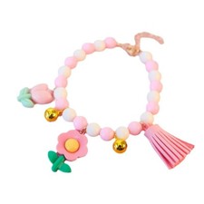 Colorful Flower Tassel Collar with Bell Pet Collar Cat Dog Beadl Necklace