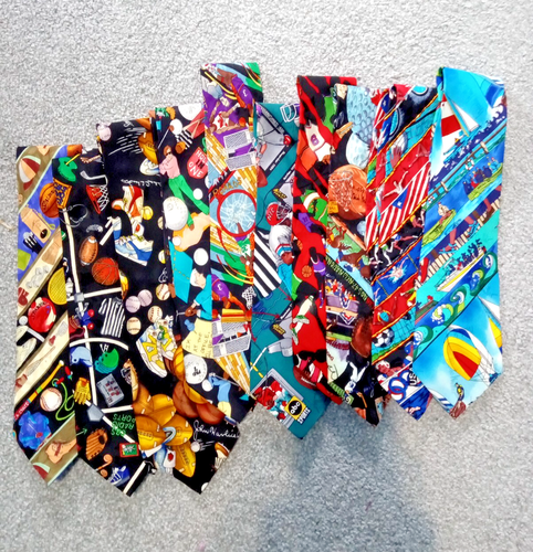 Lot of 10 Nicole Miller Vintage "1990's" Novelty Sports Ties