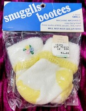Vintage Snugglls Bootees Infant Embroidered Flowers Socks