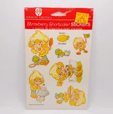Vtg Strawberry Shortcake Lemon Scent Scratch-N-Sniff Sticker Sheets Sealed 80s