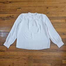 Aritzia Wilfred Womens Size M Blouse Ivory Long Sleeve Top