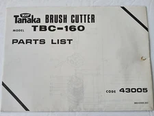 TANAKA BRUSH CUTTER Model TBC 160 Parts List Manual OEM