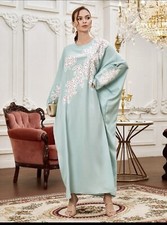 floral print batwing sleeve kaftan