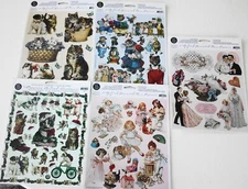 Lot of 5 The Gifted Line Stickers Victorian Wedding Cats Dressed Animals (1998)