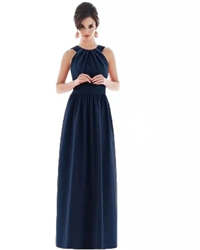 Alfred Sung Midnight Blue Halter Bridesmaid/Prom Dress Women's 16