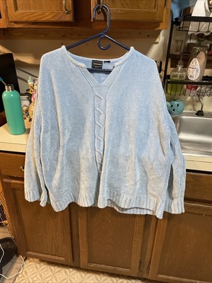 Woman s Bobbie Brooks Light Blue V Neck Sweater 1x