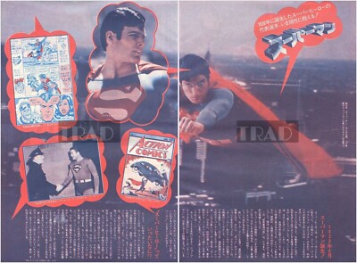CHRISTOPHER REEVE Superman 1979 JPN Picture Clipping 2-SHEETS #tj/v