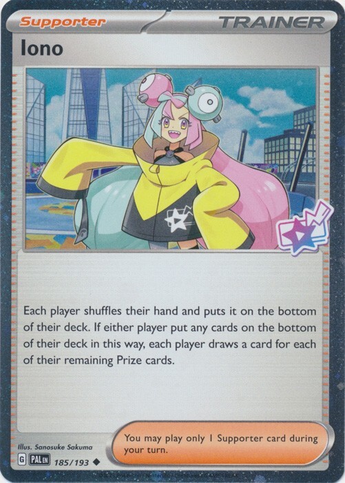 Iono 185/193 Cosmos Holo Stamp Promo Paldea Evolved Pokemon Card NM