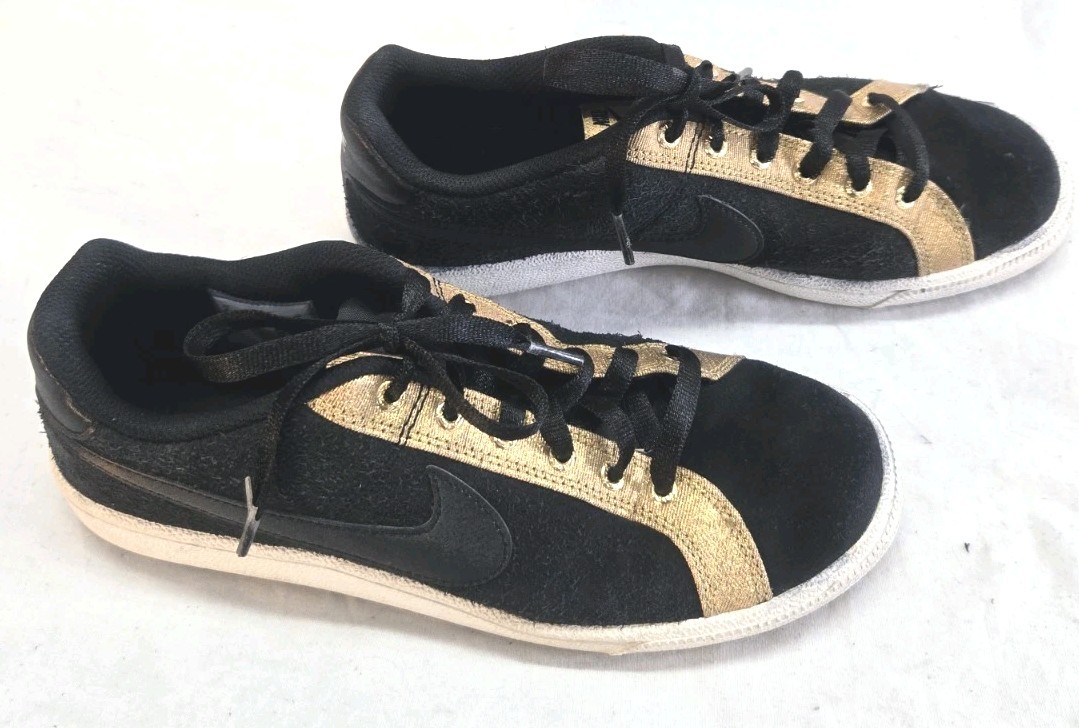 nike court royale black and gold