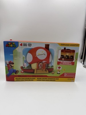 Super Mario Deluxe Toad House Playset NEW 4 Interactive Pieces