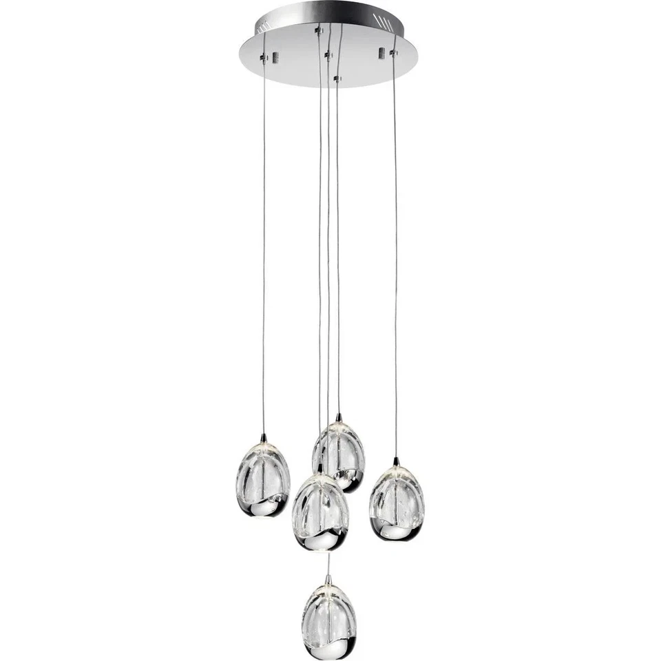 Colgante Elan Lavinia LED 83380 Cromo - Racimo de Cristal Burbuja Foto 2 de 4