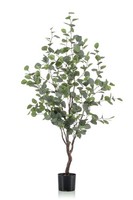 Artplants Kunstbaum Eukalyptus Anuhea, Kunststamm, GrüN-Grau, 120Cm