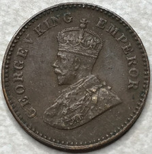 1920 British India 1/12 Anna Foreign Coin F158