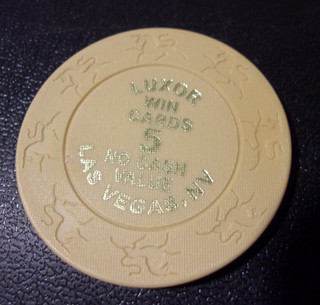 LUXOR HOTEL CASINO HOTEL 5 NCV WIN CARDS gaming poker chip Las Vegas NV