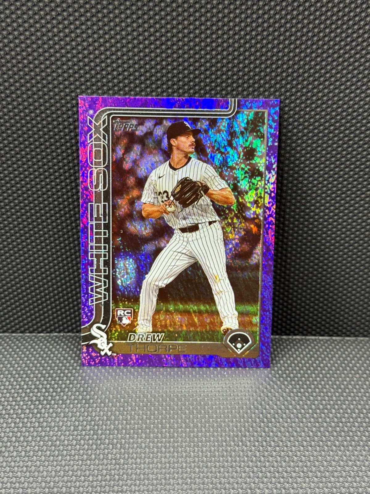 2025 Topps Series 1 Drew Thorpe /250 Purple Foil RC #320 White Sox