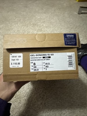 ASICS Gel- Sonoma 15-50 Oyster Grey/ Clay Grey Size 8