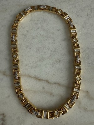 Swarovski Halskette goldfarben Kristall 