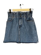 Retro Denim Jean Skirt Blue 3 Western Cowgirl Festival Country Rodeo Farm 80s