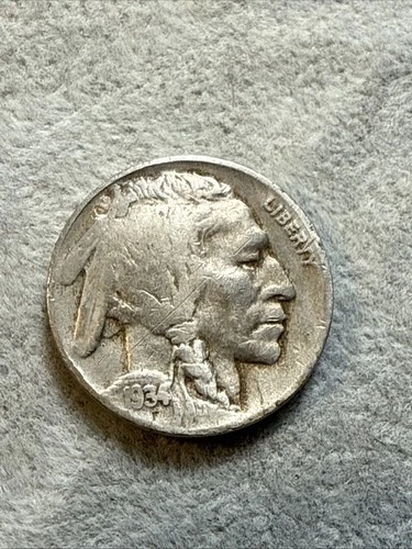 1934 D Buffalo Nickel VF Very Fine Details Scratches Nice Coin See Pics 7500