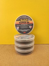NEW 3M Scotch Super 88 Vinyl Electrical Tape, Black, 3/4" x 66 ft Roll 4 rolls 