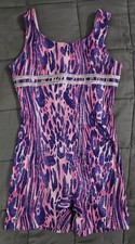 Danskin Now Girls L Pink/Purple Dance Unitard Leotard Sleeveless Poly/Spandex