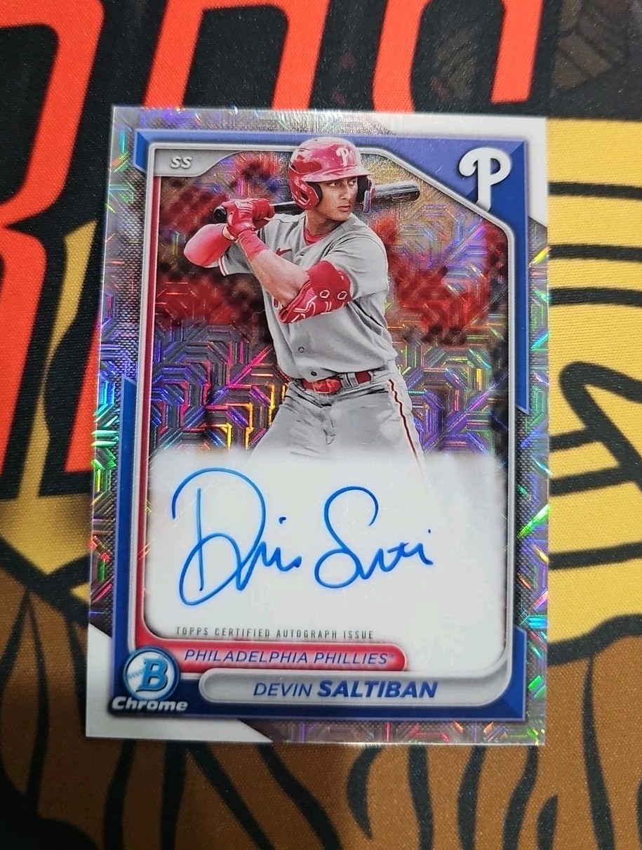 2024 Devin Saltiban RC Bowman Chrome Prospect Mega Box Autographs #BMA-DS AU