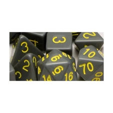 R4I Dice Poly Set - Opaque Dark Gray w/Gold (7) New