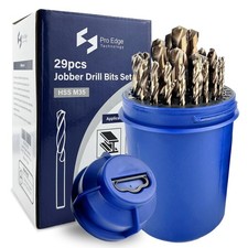 29pcs Cobalt Drill Bits Set, M35 High Speed Steel Heavy Duty Twist Jobber Len...