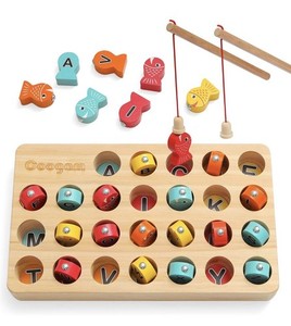 Coogam Wooden Magnetic Fishing Game Development Toy for Eye /Hand Skill /Memory