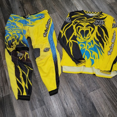 #ad #ad Troy Lee Designs Motocross Kit Set Yellow Blue Size 36 Pants 2XL Jersey $150.00