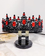 Renaissance Crown, Red Stone Crown, Halloween Costume, Coronation Crown