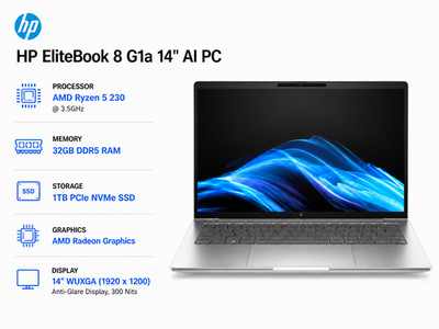 HP EliteBook 8 G1a/14''WUXGA/Ryzen 5 230/32GB RAM/1TB SSD/ Radeon GPU/ Bi-Lingual