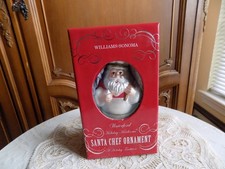 Rare Vintage Williams- Sonoma Waterford Santa Chef Ornament 2003 original box