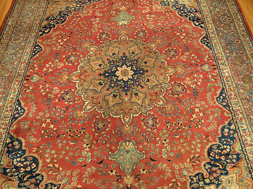 9.6 x 12.5 Handmade Fine Quality Antique Tabrez Rug  Vegetable Dyes Natural Wool