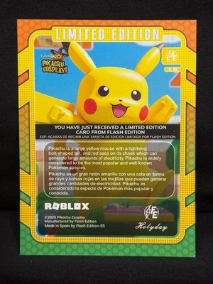 PIKACHU Cosplay! OVERSIZED Card N. 06 ROBLOX Limited Edition SILVER Foil | eBay PIKACHU Cosplay! OVERSIZED Card N. 06 ROBLOX Limited Edition SILVER Foil | eBay